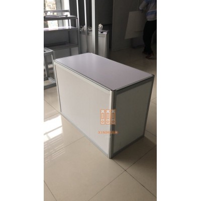 会展标摊前台桌 展览折叠咨询台直播间样品展示架玻璃珠宝展示柜图3