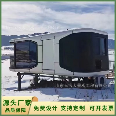 定制太空舱移动房屋 景区住人高档太空舱酒店 移动苹果舱驿站图2