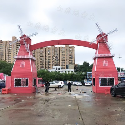 户外大型防腐木荷兰风车 可再生文化象征旅游景点风车建筑 风车节图3