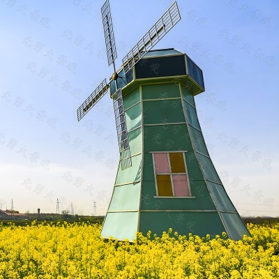 园林景观防腐木荷兰风车网红打卡拍照景点庄园花海文旅发光摆件图3