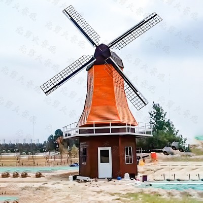 园林景观防腐木荷兰风车网红打卡拍照景点庄园花海文旅发光摆件图4