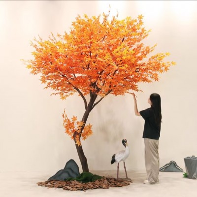 红枫树仿真树大型假树造景禅意庭院工程装饰造型枫叶植物景观橱窗图2