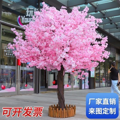仿真樱花树假树大型植物仿真樱花树许愿树室内室外装饰艺术