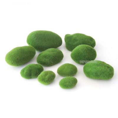 仿真苔藓石头植绒保丽龙泡沫绿色青苔石头微景观盆景墙面装饰配材图3