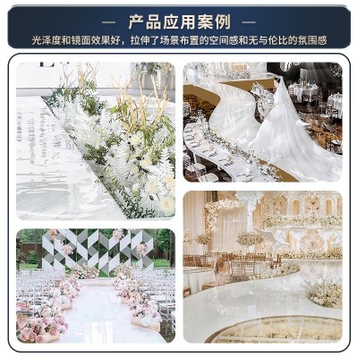 白色镜面地毯 婚庆反光婚礼t台舞台结婚布置镜面地毯不碎镜镜面纸图3