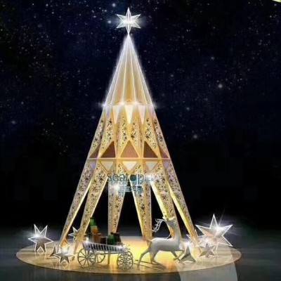 大型圣诞树商场酒店购物中心装饰大厅装饰圣诞节美陈景观吊饰图3