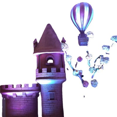 森系梦幻婚庆舞台背景布置泡沫雕塑欧式建筑房子城堡宝宝婚庆道具图5