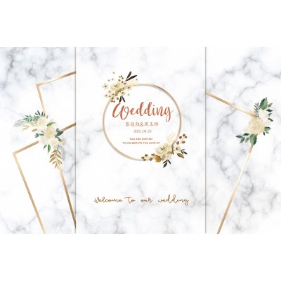 婚礼背景布结婚订婚舞台布置婚庆生日宴写真布kt板海报墙装饰图5