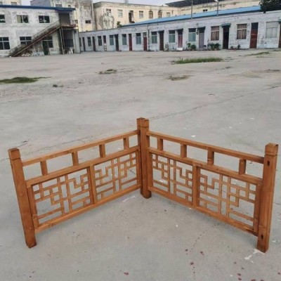 木纹中式婚庆道具楼梯扶手栏杆橱窗舞台装饰影楼围栏木制美陈图4