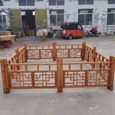 木纹中式婚庆道具楼梯扶手栏杆橱窗舞台装饰影楼围栏木制美陈