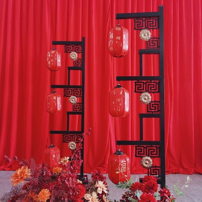 汉唐宫灯中国风舞台布置中式婚礼三联灯笼路引新中式屏风婚庆道具图2