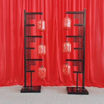 汉唐宫灯中国风舞台布置中式婚礼三联灯笼路引新中式屏风婚庆道具图3