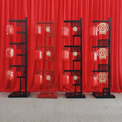 汉唐宫灯中国风舞台布置中式婚礼三联灯笼路引新中式屏风婚庆道具