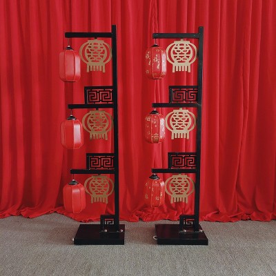 汉唐宫灯中国风舞台布置中式婚礼三联灯笼路引新中式屏风婚庆道具图4