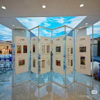 展会画面会议活动物料舞台搭建发布会海报画面画展板墙移动展架