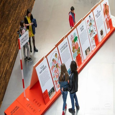 展会画面会议活动物料舞台搭建发布会海报画面画展板墙移动展架图3