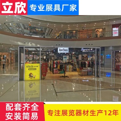 商场超市展示架 铝合金开口发光方柱快闪店展架饰柜酒柜 摊位展架图2
