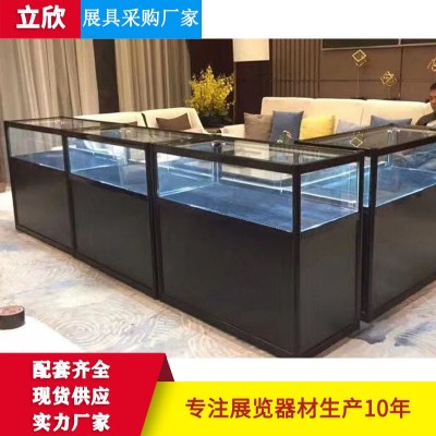 厂家直供黑色珠宝展示柜 展览展会柜台商场折叠铝合金玻璃展示柜