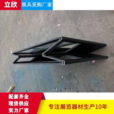 厂家直供黑色珠宝展示柜 展览展会柜台商场折叠铝合金玻璃展示柜图4