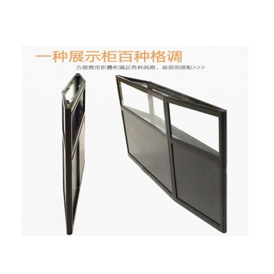 厂家直供黑色珠宝展示柜 展览展会柜台商场折叠铝合金玻璃展示柜图5