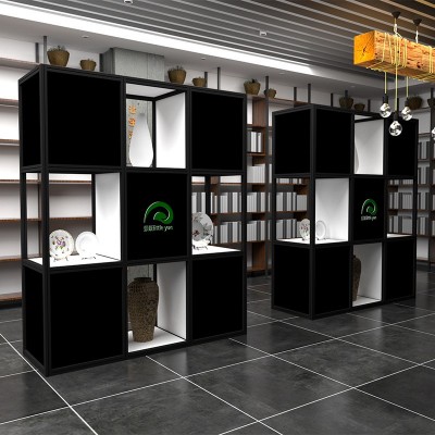 40方柱展示柜定制 商场展厅会议室展馆展台铝合金可拆卸式展示柜图2