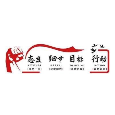 公司企业文化办公室墙面装饰背景墙励志标语3d立体贴纸形象墙图2