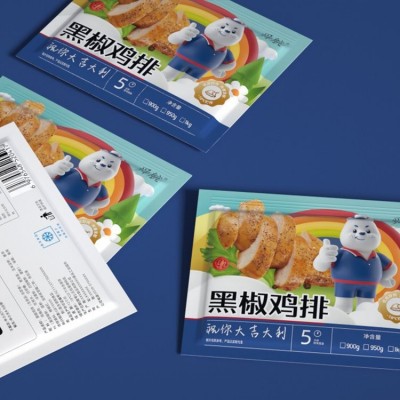 包装袋设计 冷冻冷鲜海鲜食品包装 黑椒鸡排鸡块预制菜包装图2