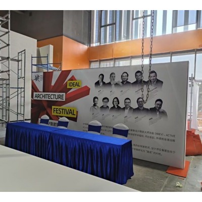 广 东 桁架背景板搭建门型展架制作会议物料服务商图4
