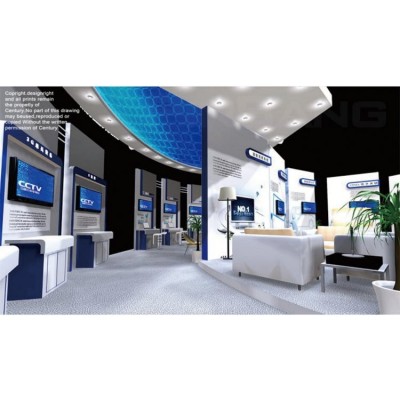 展台搭建，店面设计装修，展览展台设计搭建-中国电信展会案例图3