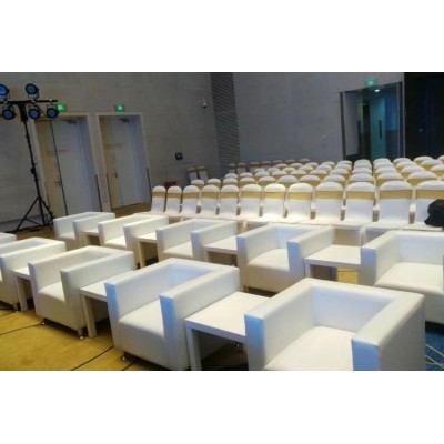 单人沙发 皮质白色黑色座位租赁 会议活动沙发出租图3