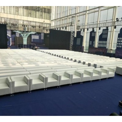 单人沙发 皮质白色黑色座位租赁 会议活动沙发出租图5