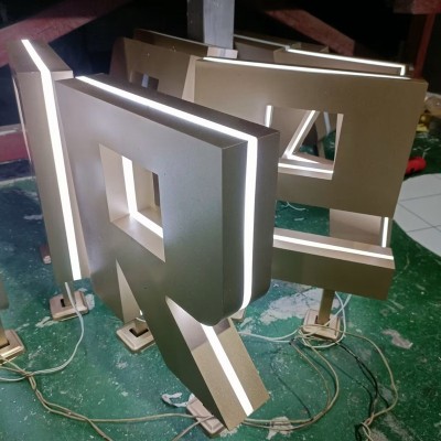 背打光字 无边框字 定做发光字店铺招牌设计 平面背发光无边字定制图5