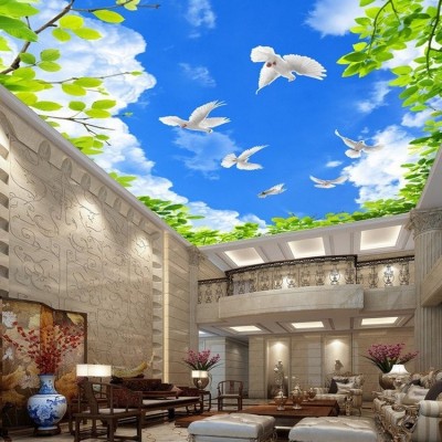 软膜天花吊顶源头厂家蓝天白云海洋星空喷绘定制上门安装图5