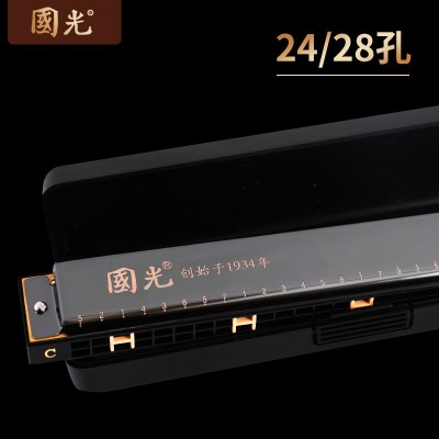 纪念版国光口琴24孔复音C调口琴 成人初学吹奏乐器28孔重 音口琴图2