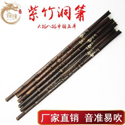 中国古风玉屏紫竹洞箫6孔8孔洞萧 G调F调初学入门学生一节长箫图3