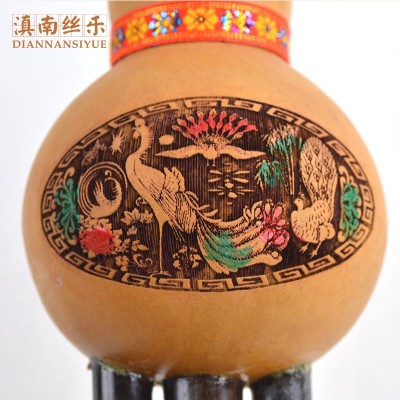 厂家直销纯天然紫竹葫芦丝民族乐器初学者教学专用紫竹双音葫芦丝图2