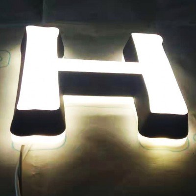 定制款led亚克力不锈钢无边背发光字 精品迷你发光字门头招牌制作图4