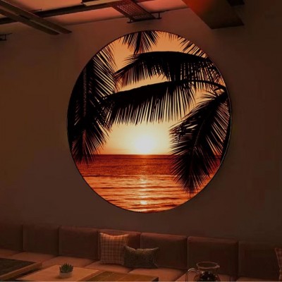 太阳能夕阳落日灯箱铝合金网红打卡led发光黄昏背景创意户外防水图3