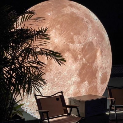 太阳能夕阳落日灯箱铝合金网红打卡led发光黄昏背景创意户外防水图2