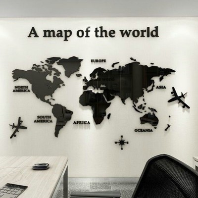 世界欧版欧洲外贸版wordmap trip 3d亚克力立体墙贴