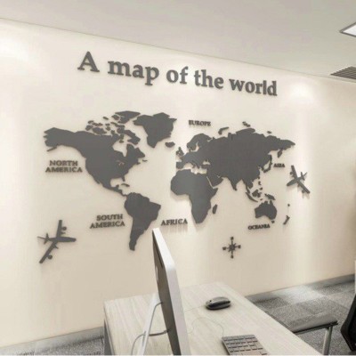 世界欧版欧洲外贸版wordmap trip 3d亚克力立体墙贴图3