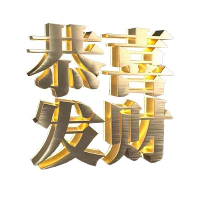 户外商店不锈钢发光字招牌亚克力广告牌公司前台背景墙金属字批发图5