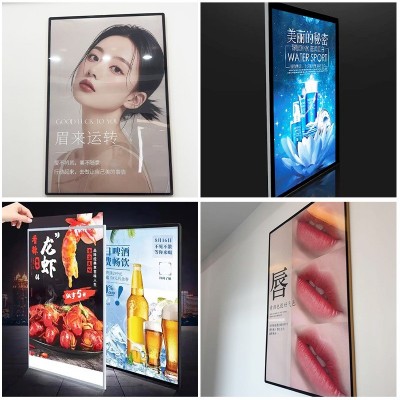 抽画式钢化玻璃灯箱led超薄挂壁式广告牌发光高清高颜值便捷灯箱图3