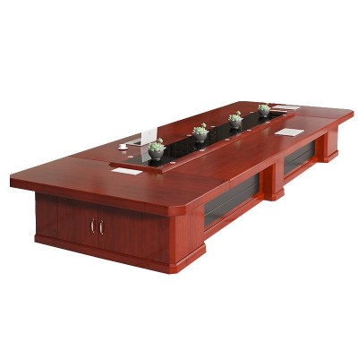 大型会议桌长桌会议室洽谈桌简约现代长方形会议桌椅组合办公室图5