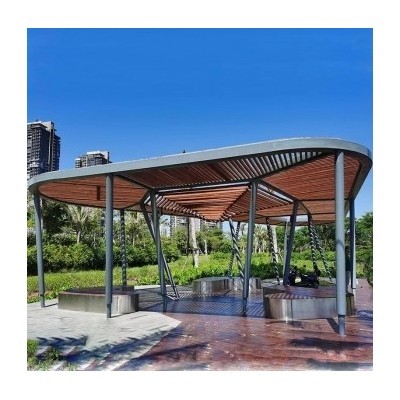 不锈钢廊架钢结构景观雕塑图2