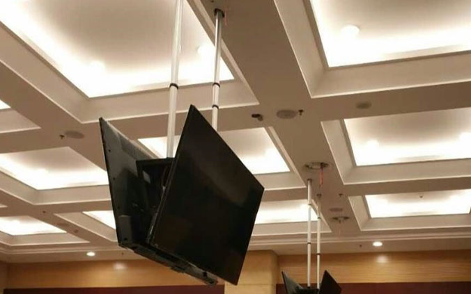 电动双竹节电视升降架 （直升直降）1