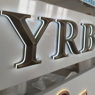 户外门头广告牌亚克力字不锈钢门头招牌户外背发光立体发光字图2