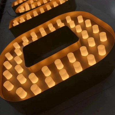 招牌门头不锈钢led发光字点阵铁皮烤漆字铝板冲孔楼顶大字图3