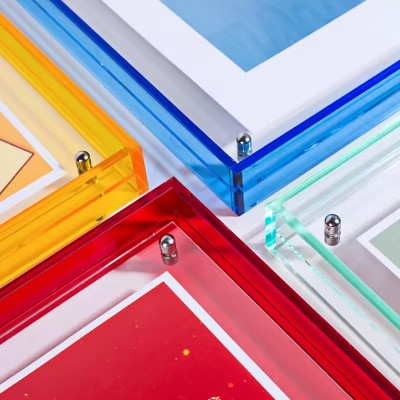 彩色双面透明亚克力相框定制 卧室墙壁写真相片摆台框画画裱装框图4