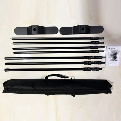 跨境便携双向伸缩展架铝合金直播背景展示架签到拍照摄影幕布展架图2